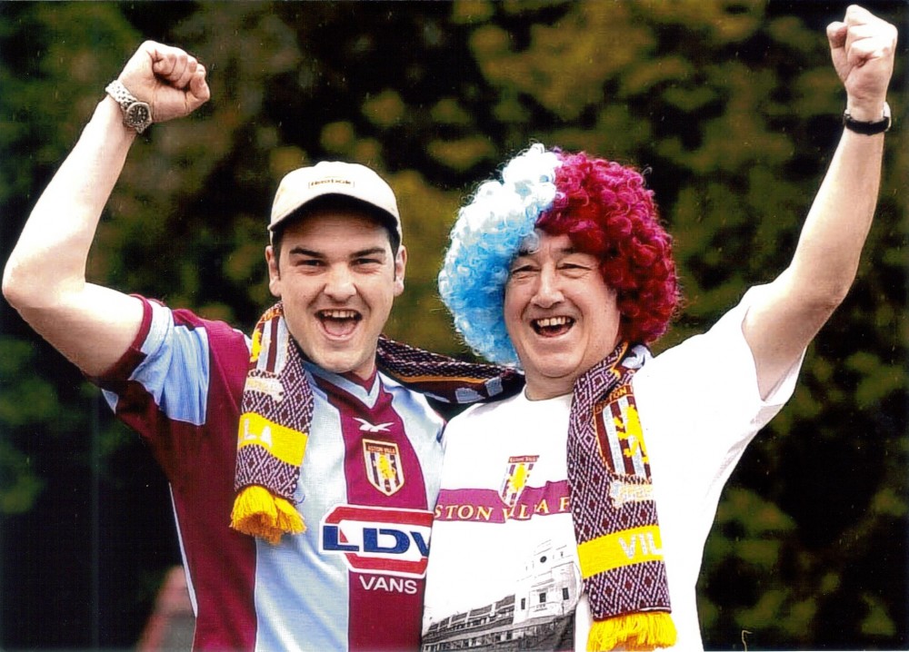 Enjoying the match with his son Ian, John Flanner MBE at the Cup Final in May 2000.  Aston Villa 0, Chelsea 1.